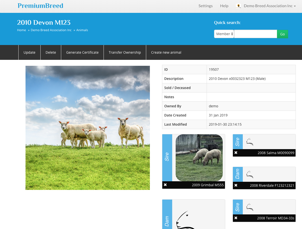 Pedigree Builder example